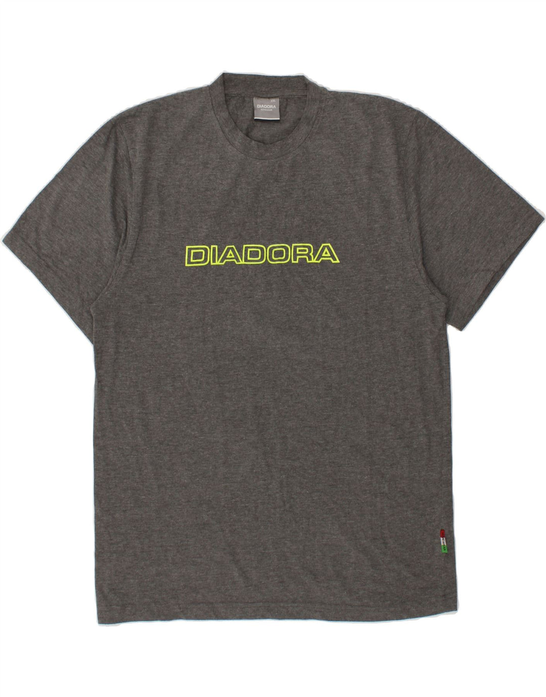 DIADORA Womens Graphic T-Shirt Top 2XL Grey Cotton Vintage Diadora and Second-Hand Diadora from Messina Hembry 