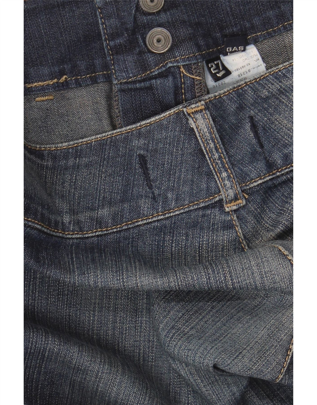 GAS Womens Straight Jeans W27 L32 Navy Blue Cotton Vintage Gas and Second-Hand Gas from Messina Hembry 