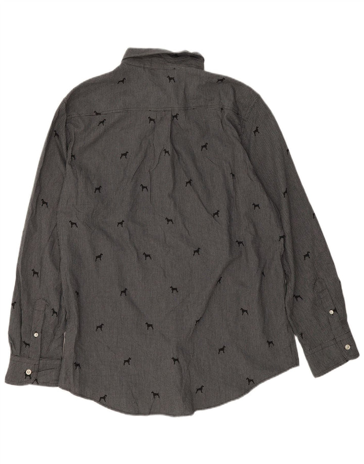Chaps Herreskjorte Medium Grå Houndstooth Bomuld