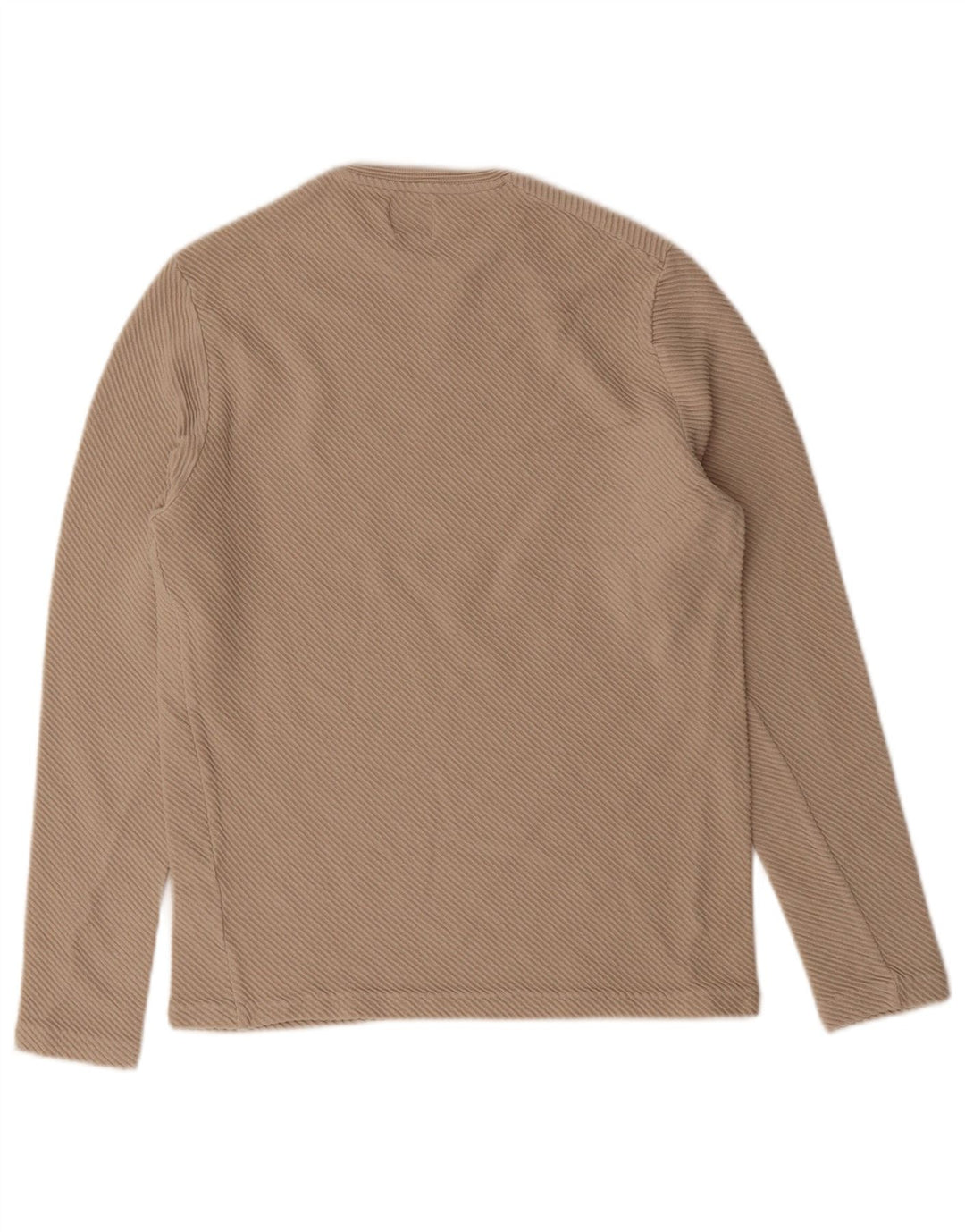 ZARA Mens Top Long Sleeve Small Beige Cotton