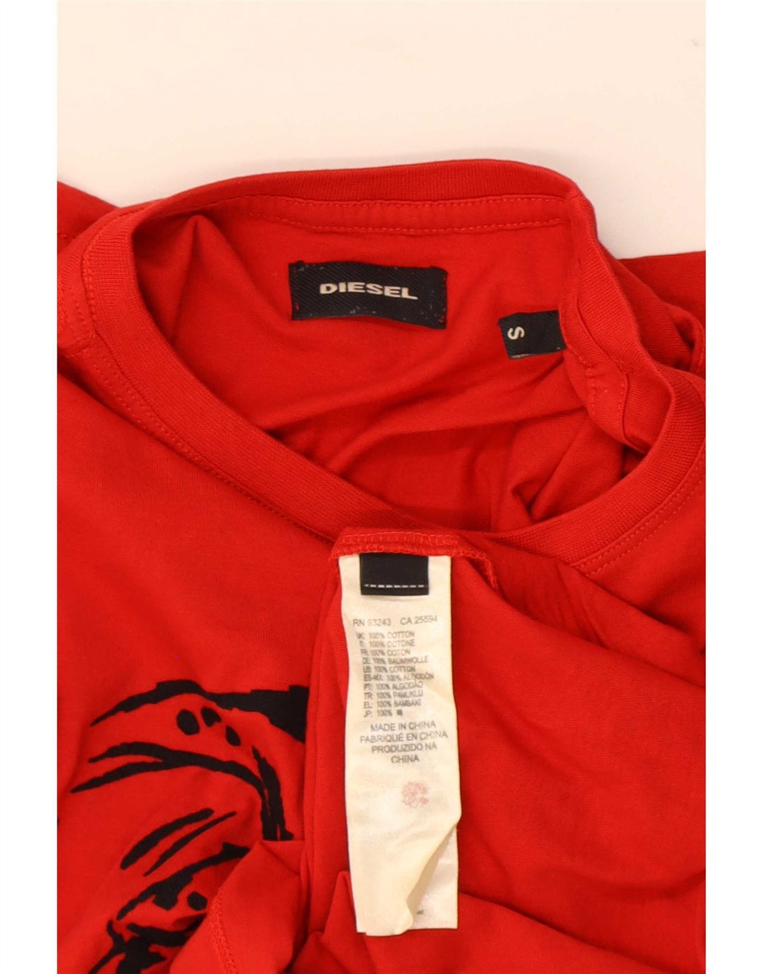 Diesel Herre Grafisk T-Shirt Top Lille Rød
