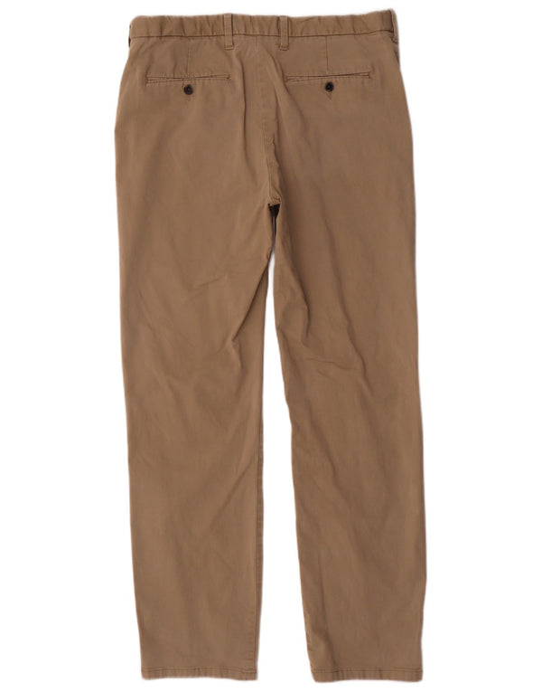 Marks & Spencer Straight Chino-bukser til mænd W36 L33 Beige Bomuld