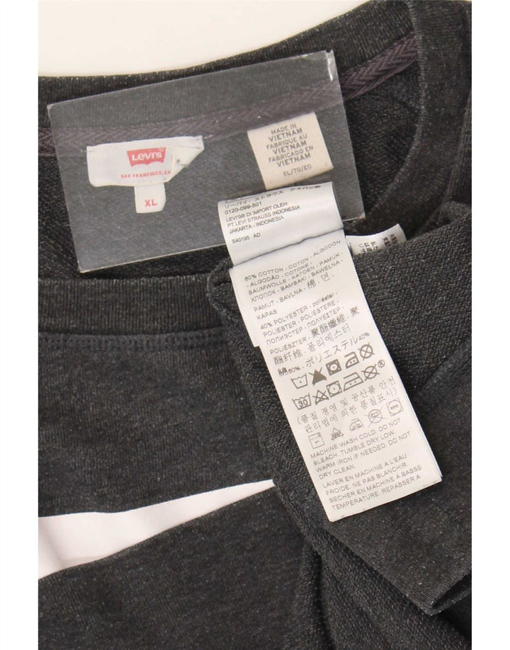 Levi's Dame grafisk sweatshirt Jumper UK 18 XL Grå Bomuld