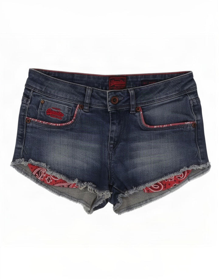 Superdry Dame Denim Hot Pants Medium W28 Blå