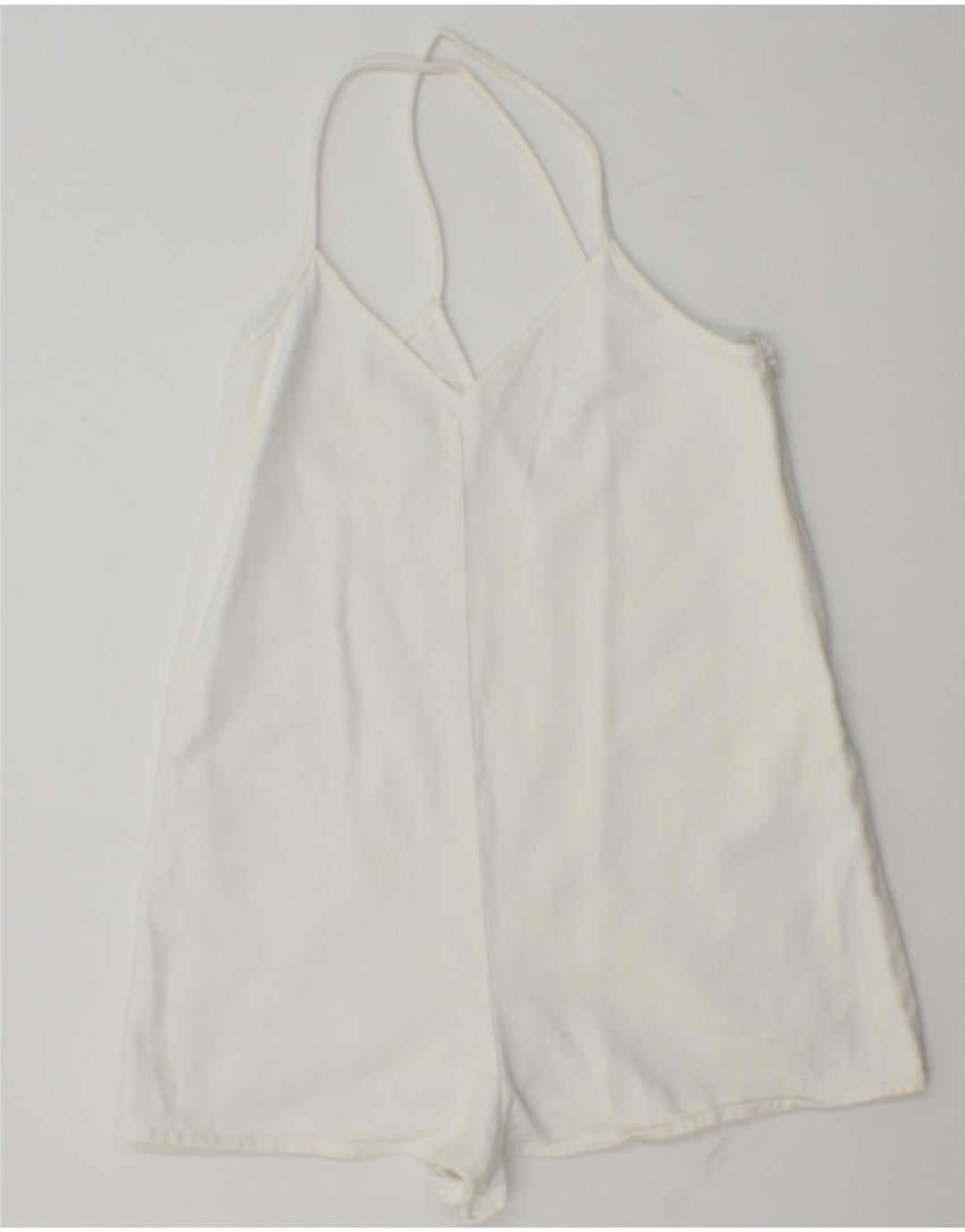 ZARA Playsuit til kvinder UK 10 Lille hvid bomuld