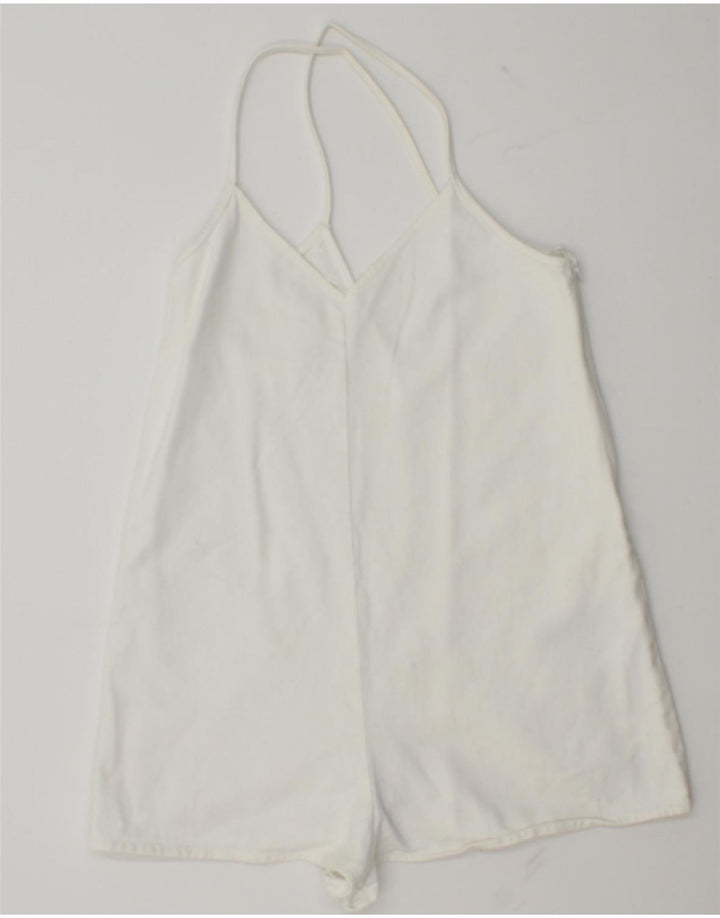 ZARA Playsuit til kvinder UK 10 Lille hvid bomuld