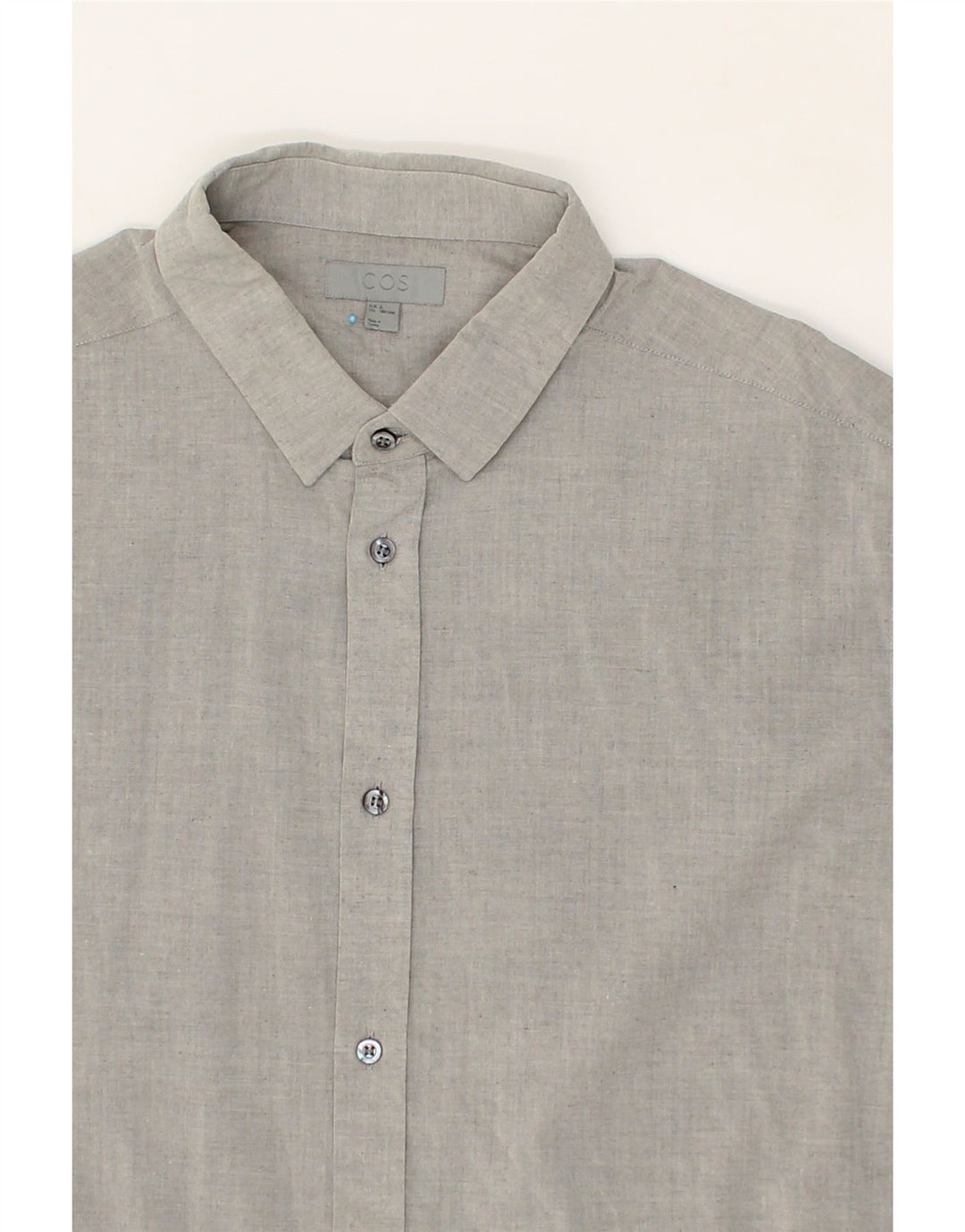 COS Mens Shirt Size 41 Medium Grey Colourblock Lyocell Vintage Cos and Second-Hand Cos from Messina Hembry 