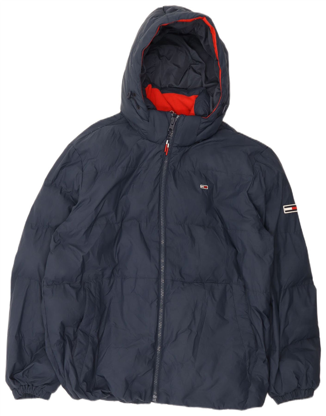 Tommy Hilfiger Herre hættepolstret jakke UK 46 2XL Navy Blue Polyester