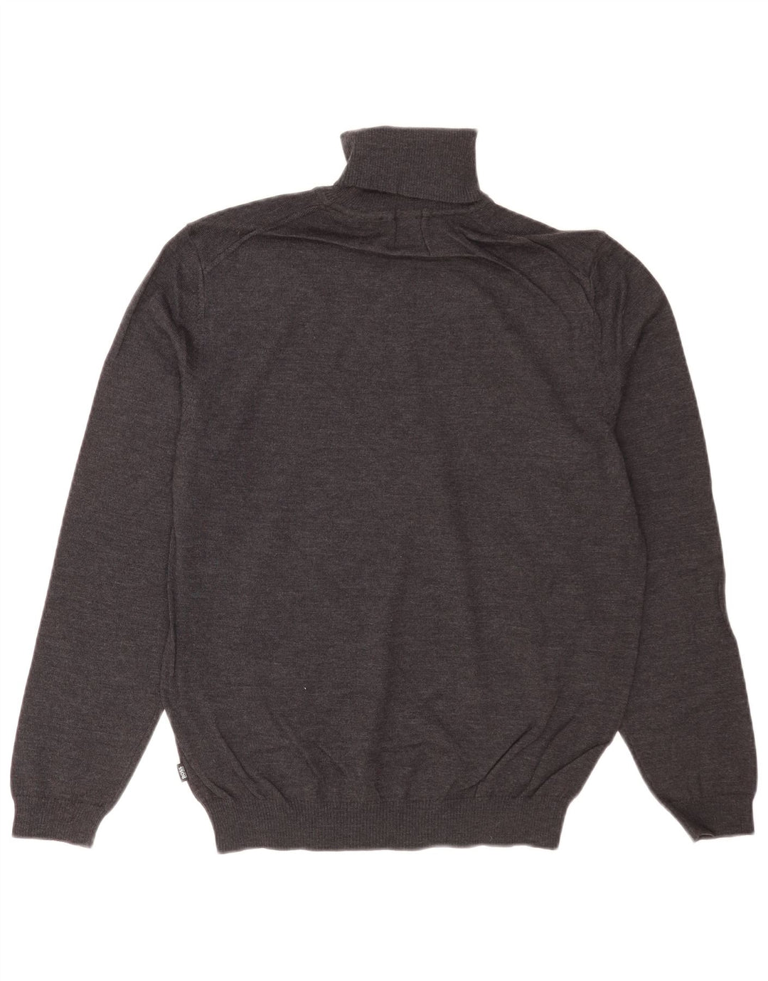 Hugo Boss Herre Regular Fit Roll Neck Jumper Sweater Medium Grey Virgin Wool