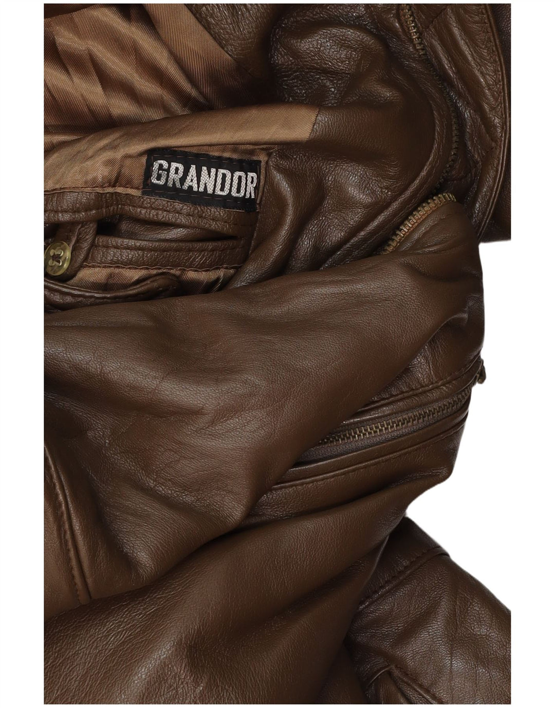 VINTAGE Læderfrakke til mænd UK 38 Medium Brun