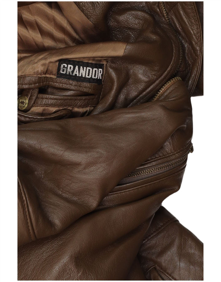 VINTAGE Læderfrakke til mænd UK 38 Medium Brun