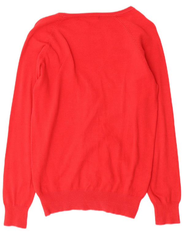 Zara Dame Cardigan Sweater UK 18 XL Rød Bomuld