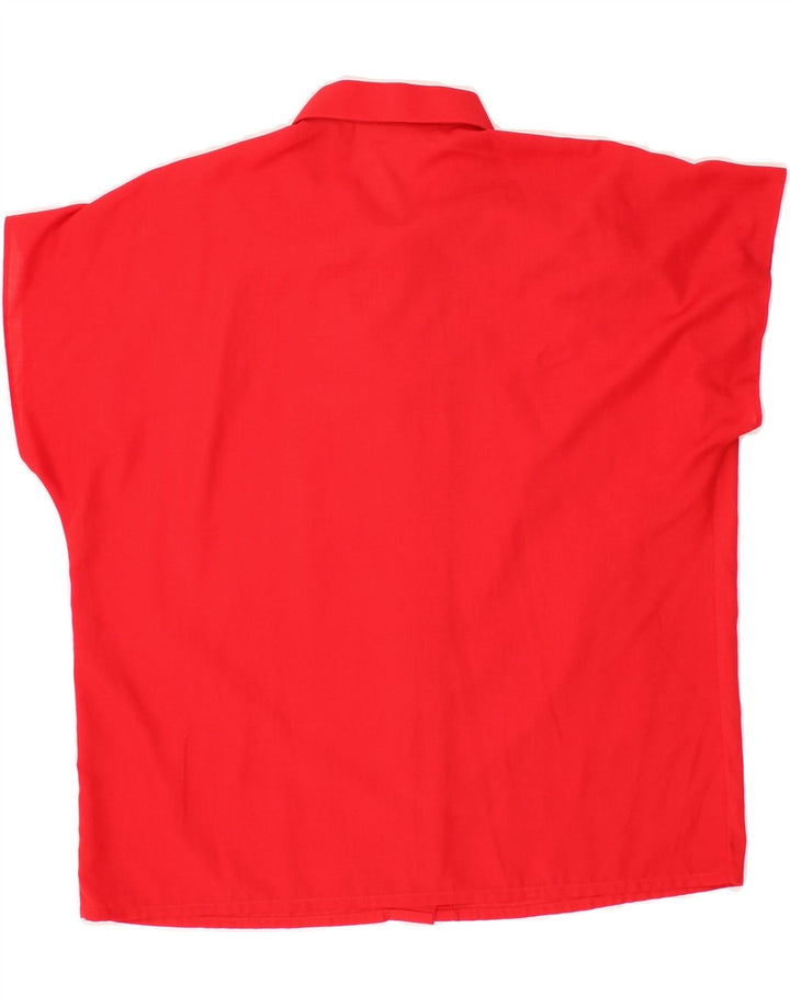 VINTAGE Womens Sleeveless Shirt Blouse UK 16 Large Red Vintage Vintage and Second-Hand Vintage from Messina Hembry 