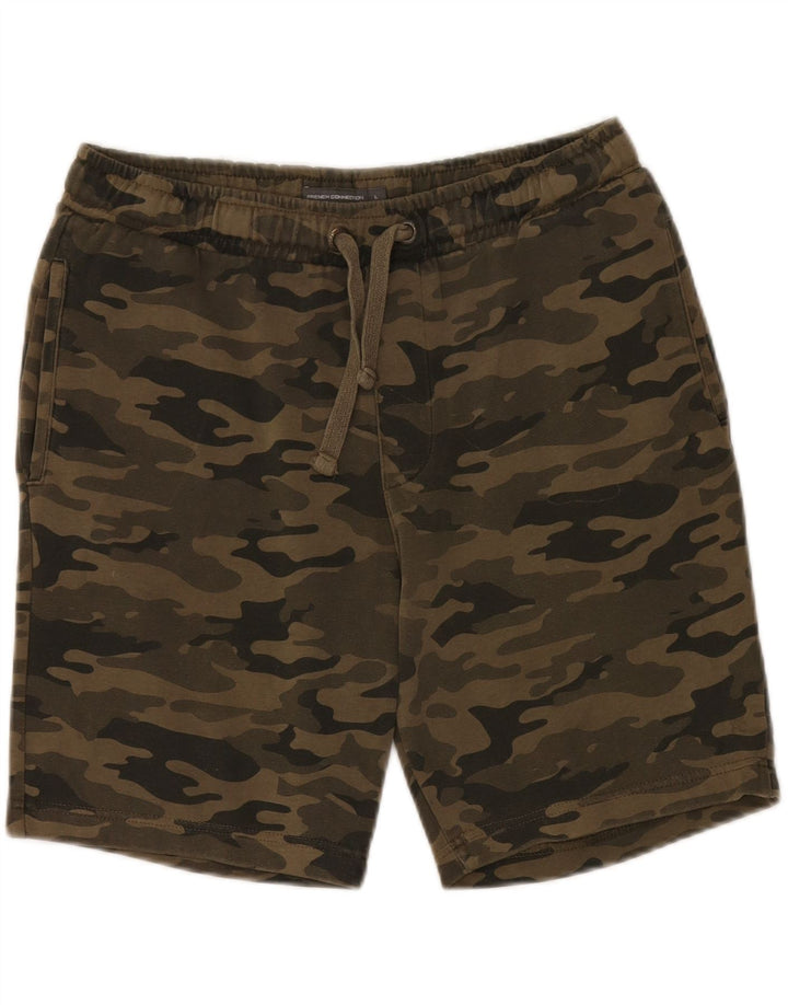 French Connection Herre Sportshorts Store Khaki Camouflage Bomuld