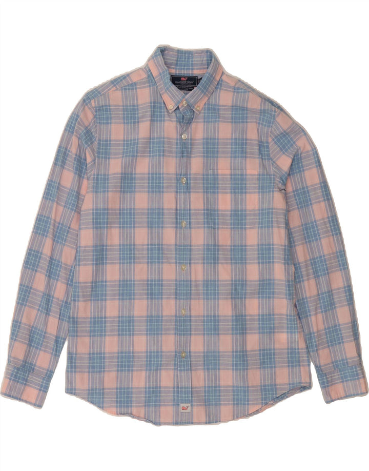 VINEYARD VINES Mens Shirt Medium Blue Check Cotton Vintage Vineyard Vines and Second-Hand Vineyard Vines from Messina Hembry 