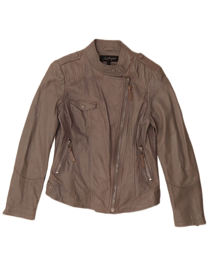 C&A Dame Cindy Crawford Læder Biker Jacket EU 40 Medium Grey