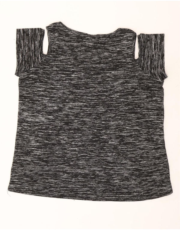 Marks & Spencer Womens Autograph Bluse Top UK 20 2XL Black Flecked