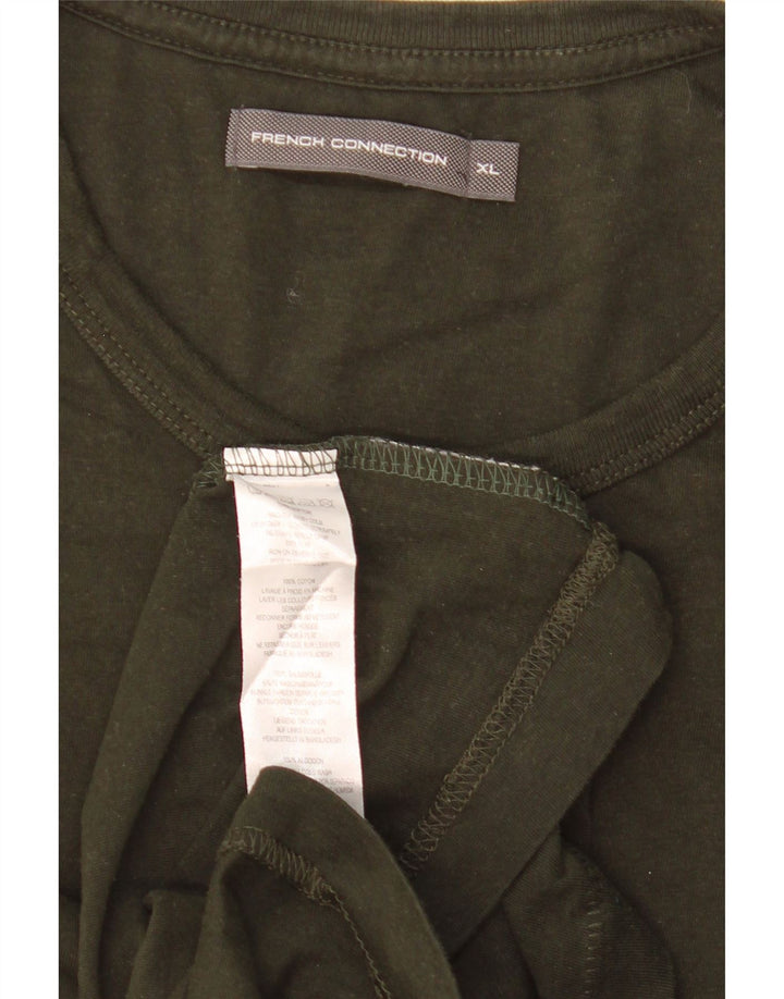 FRENCH CONNECTION Herre T-Shirt Top XL Khaki Bomuld