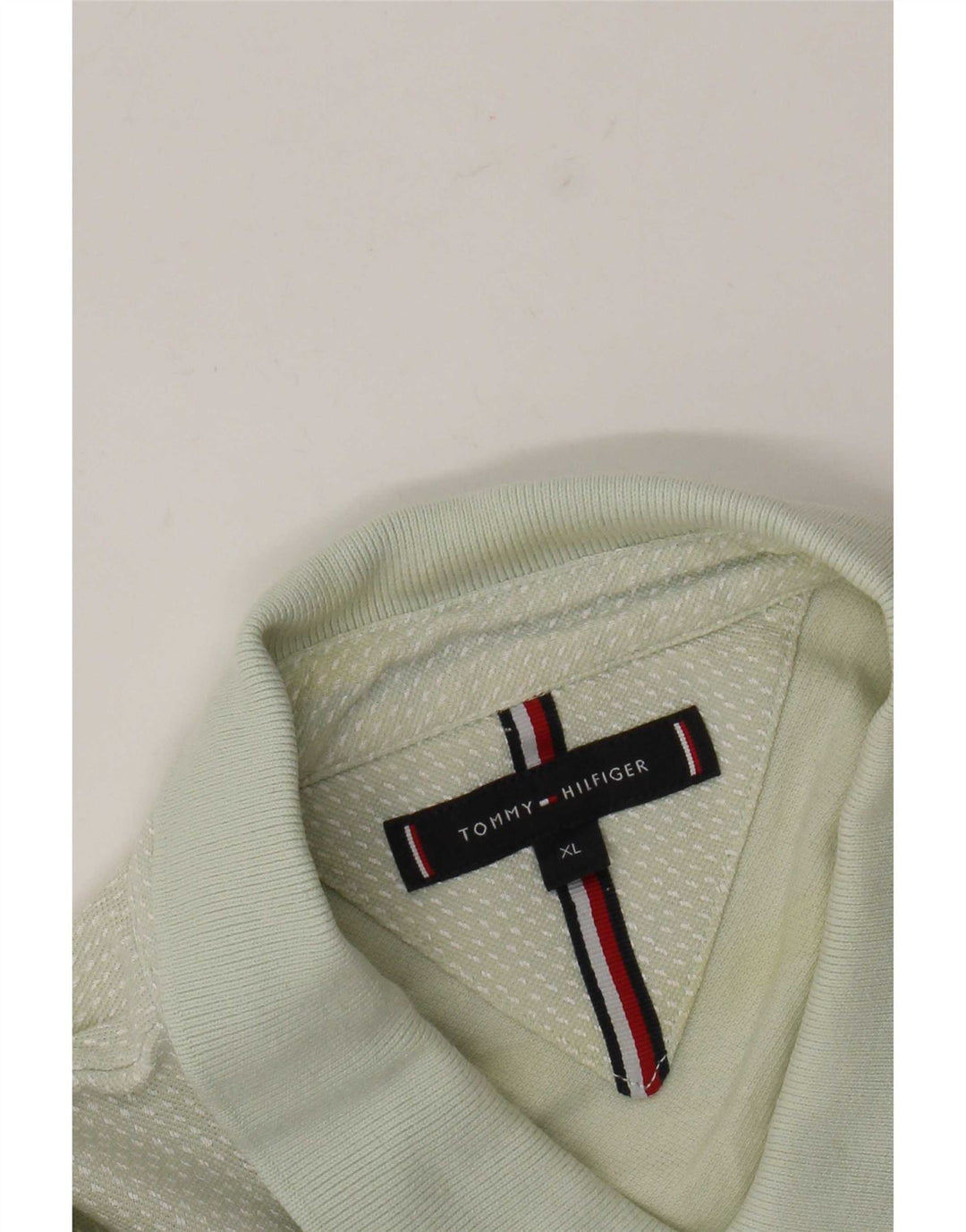 Tommy Hilfiger Herre Polo Shirt XL Grøn Plettet