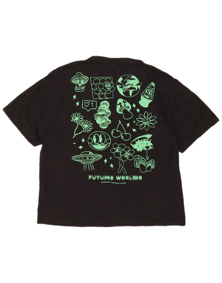 Jack & Jones Herre grafisk T-shirt Top Stor sort bomuld