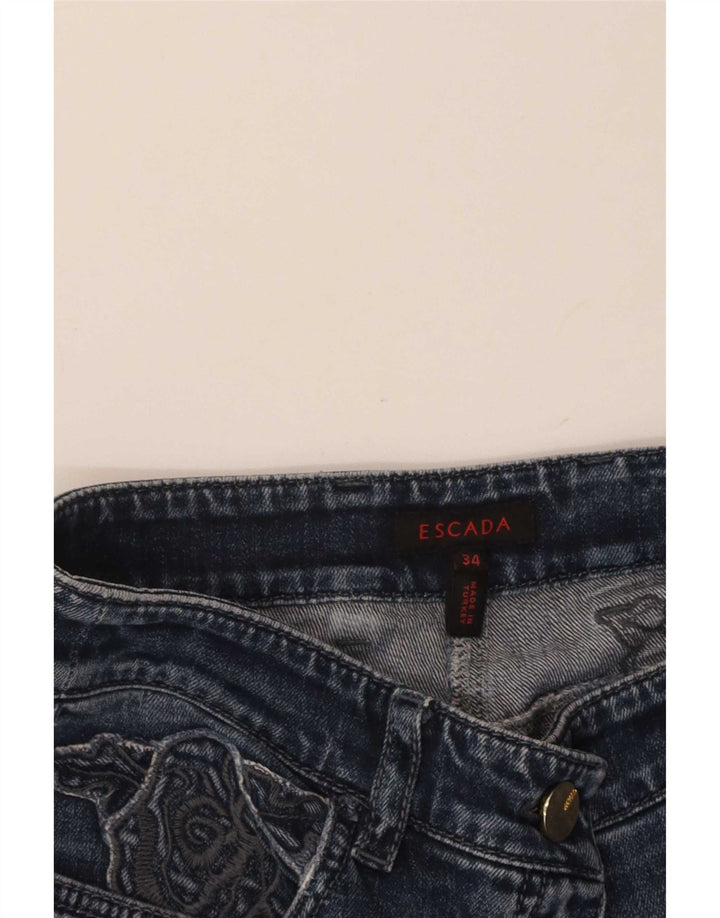 Escada Dame Bootcut Jeans EU 34 XS W28 L32 Blå