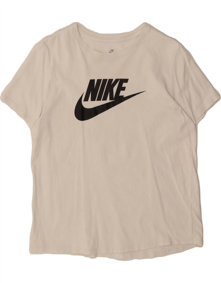 NIKE Womens Graphic T-Shirt Top UK 14 Medium White Vintage Nike and Second-Hand Nike from Messina Hembry 