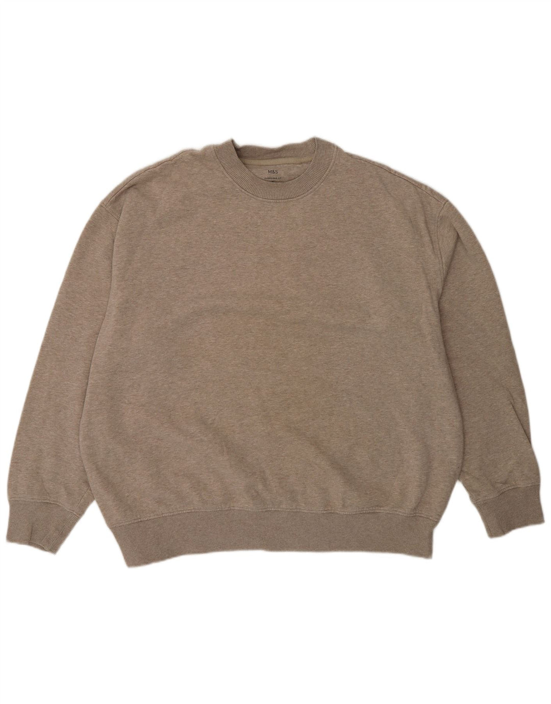 Marks & Spencer Herre Oversized Sweatshirt Jumper XL Grå Flecked Bomuld