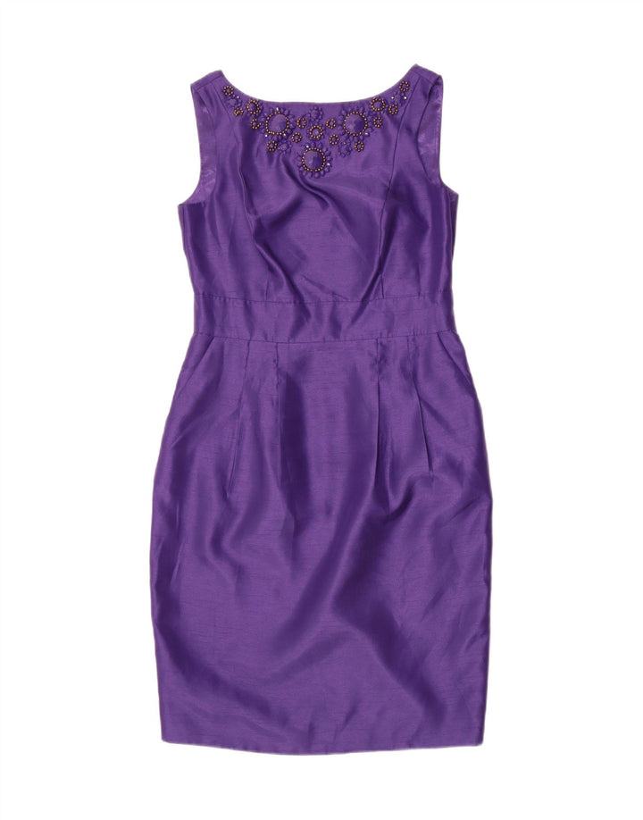 MONSOON Womens Sleeveless Sheath Dress UK 12 Medium Purple Polyester Vintage Monsoon and Second-Hand Monsoon from Messina Hembry 