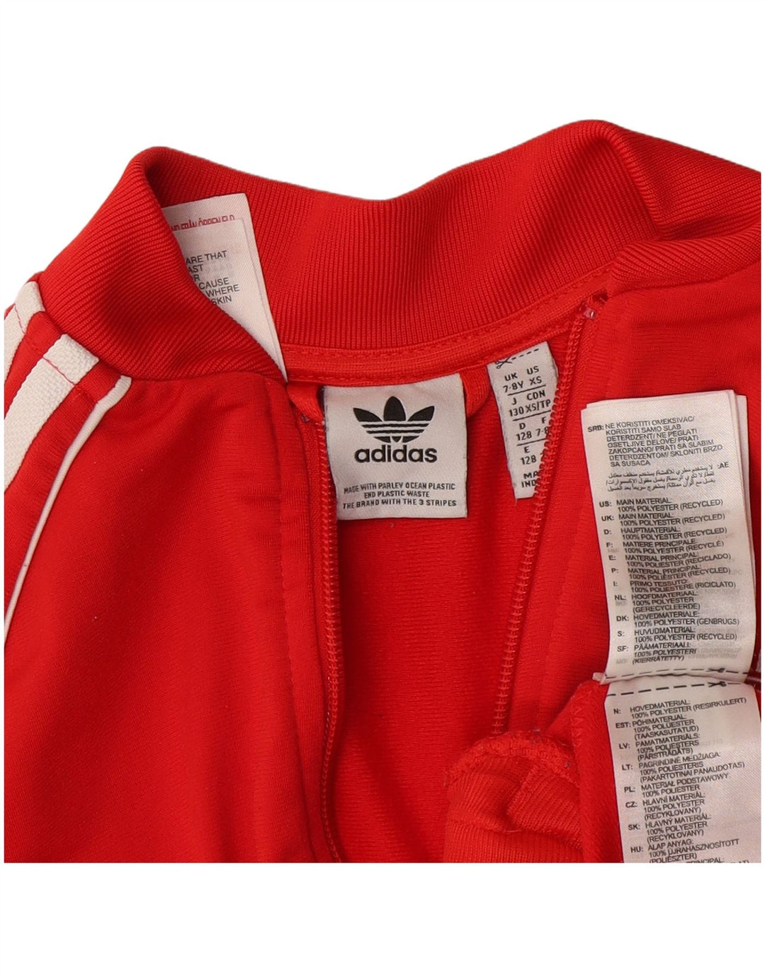 Adidas Pige Træningsdragt Topjakke 7-8 År Rød Polyester