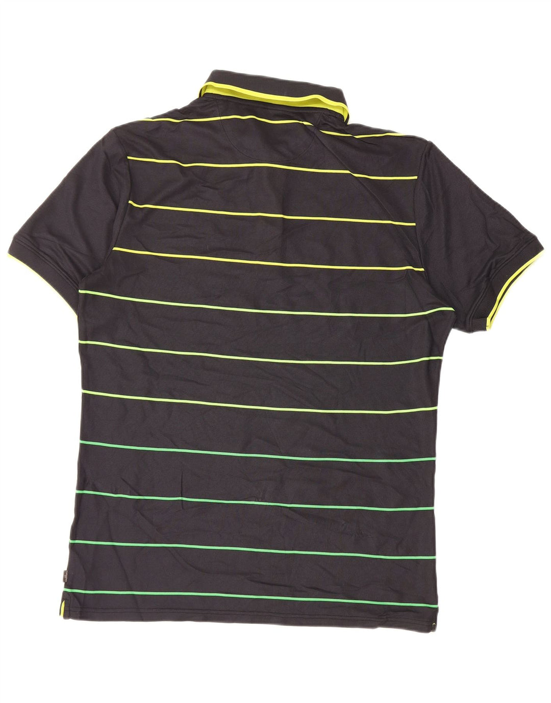 Calvin Klein Herre Golf Polo Shirt Medium Sort Stribet Polyester