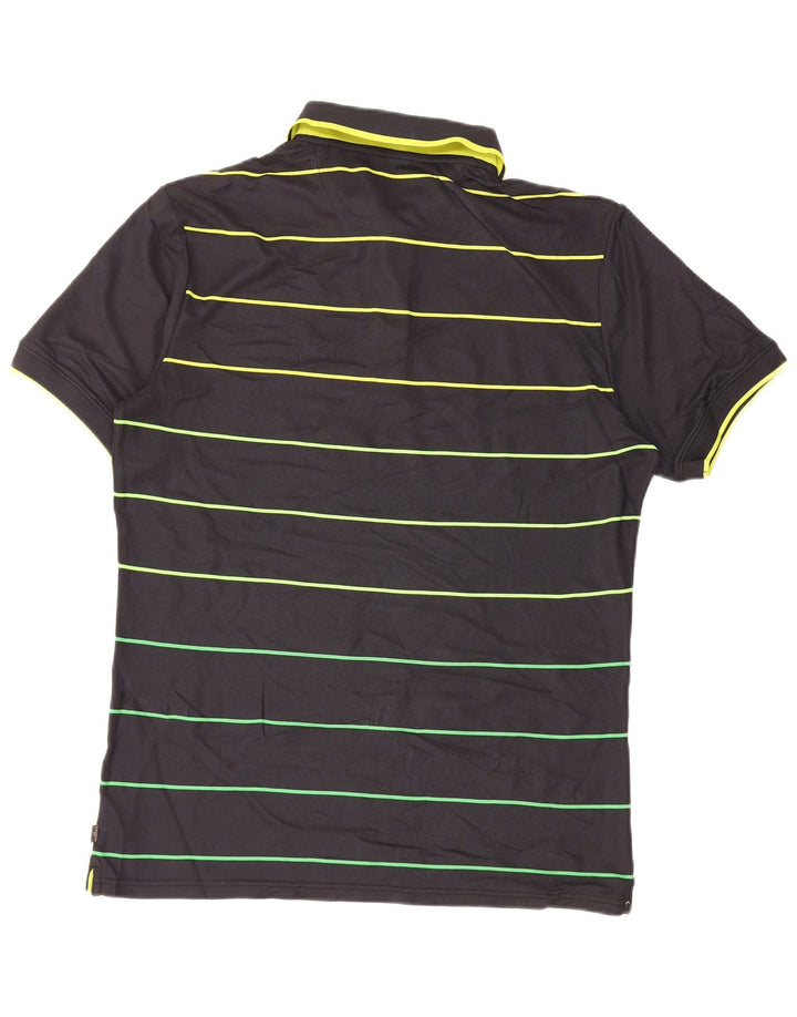 Calvin Klein Herre Golf Polo Shirt Medium Sort Stribet Polyester
