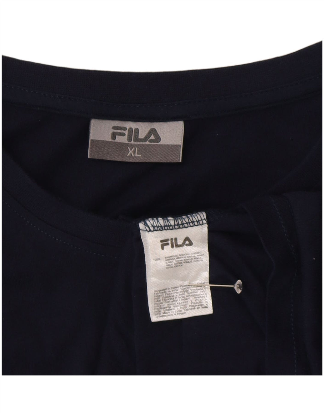 Fila Herre T-Shirt Top XL Marineblå Bomuld