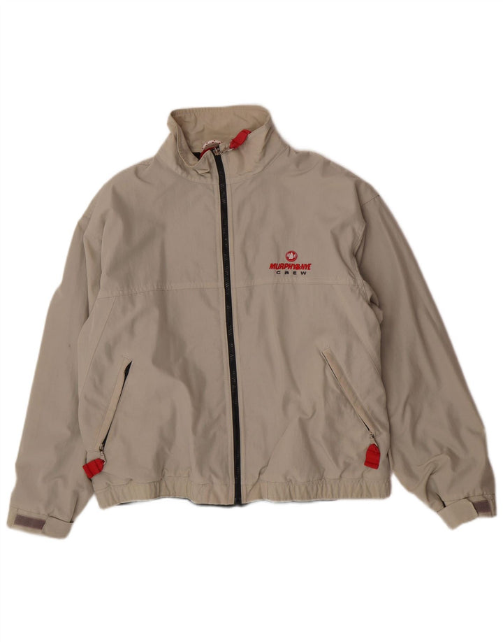 Murphy & Nye Herre Windbreaker Jacket UK 40 Stor Beige Polyamid