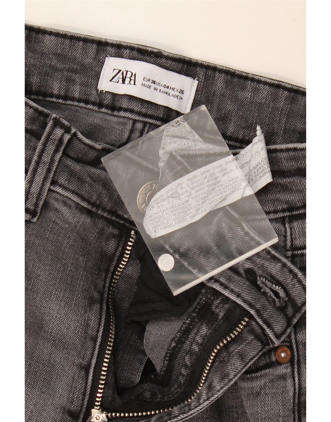 ZARA Womens Bootcut Jeans EU 36 XS W26 L26 Grey Cotton