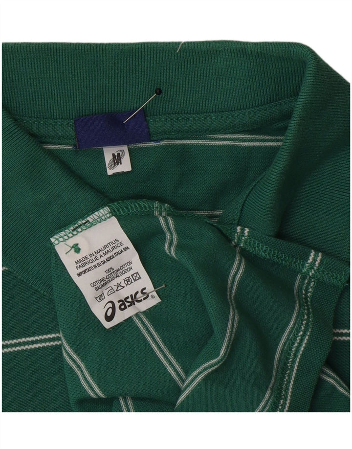 Asics Boys Polo Shirt 13-14 år Medium Grøn Stribet Bomuld