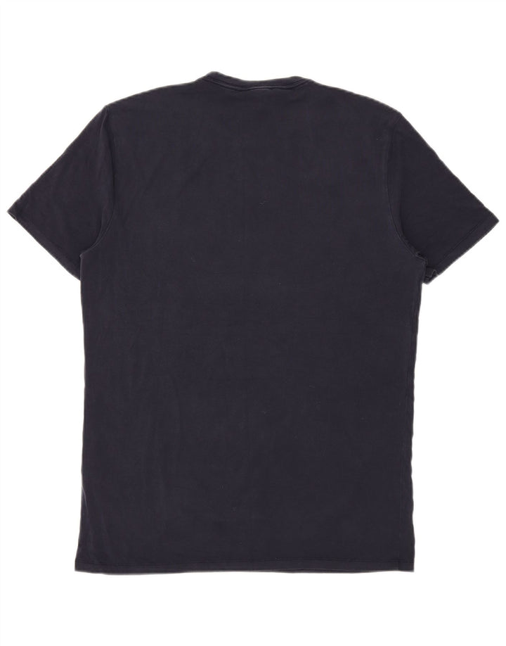 Reiss Herre T-Shirt Top Large Navy Blue Lyocell