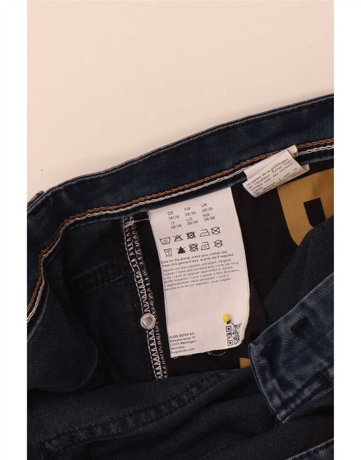 Hugo Boss Herre Slim Jeans W38 L36 Marineblå Bomuld