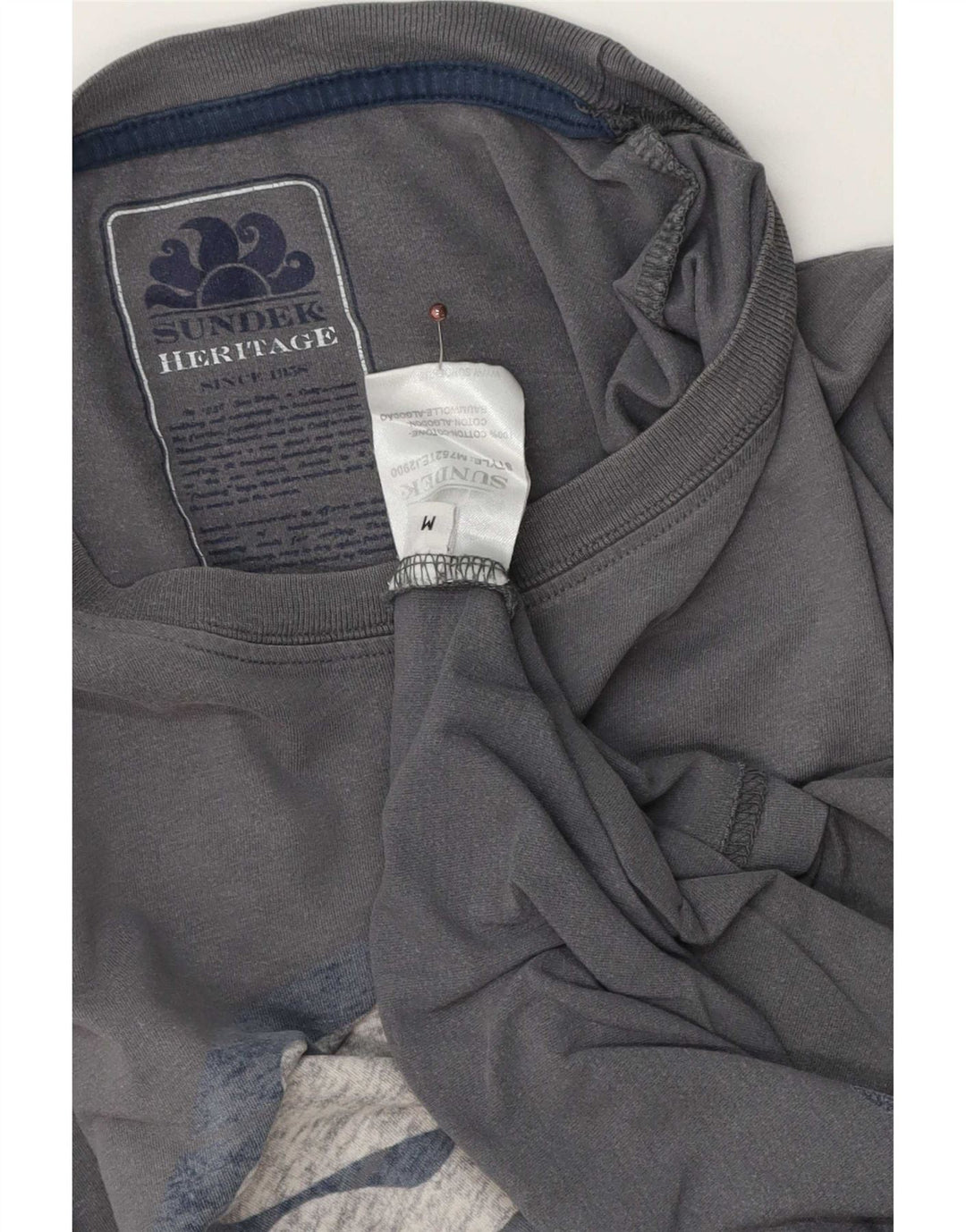 Sundek Heritage Grafisk T-Shirt Top Medium Grå Bomuld