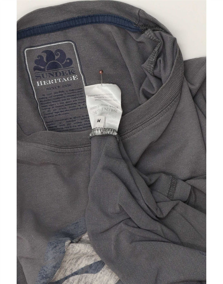 Sundek Heritage Grafisk T-Shirt Top Medium Grå Bomuld