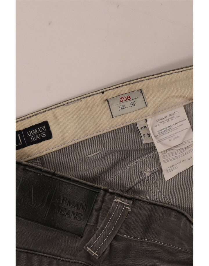 ARMANI Slim Jeans til mænd W32 L30 Grå bomuld