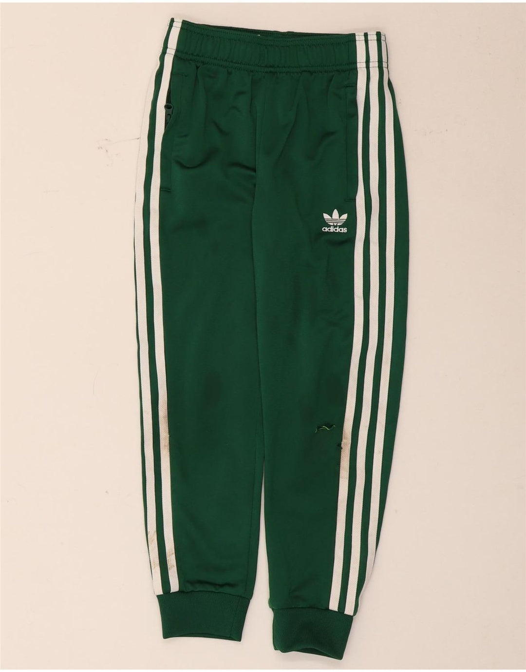 Adidas Drenge Træningsdragt Bukser Joggers 7-8 År Grøn Polyester