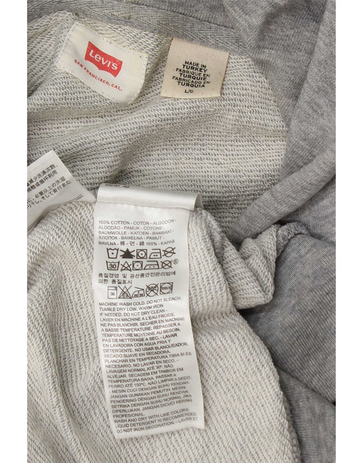 Levi's Grafisk hættetrøje til mænd, stor grå bomuld