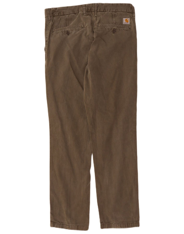 Carhartt Straight Chino Bukser til mænd W31 L32 Khaki Bomuld