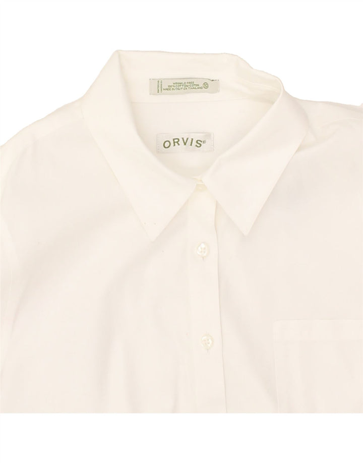 ORVIS Womens Shirt US 10 Large White Cotton Vintage Orvis and Second-Hand Orvis from Messina Hembry 