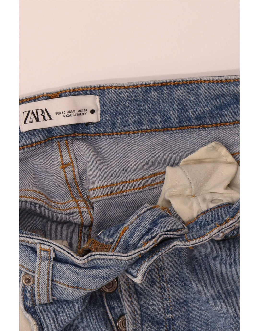 Zara Dame Straight Jeans EU 40 Medium W30 L26 Blå