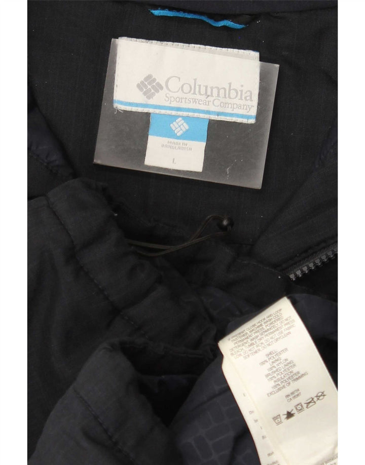 Columbia Herre Hooded Windbreaker Jacket UK 40 Large Navy Blue Polyester
