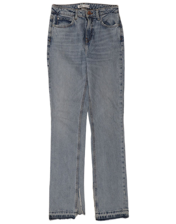 Zara Dame High Rise Slim Jeans EU 38 Small W28 L34 Blå Bomuld