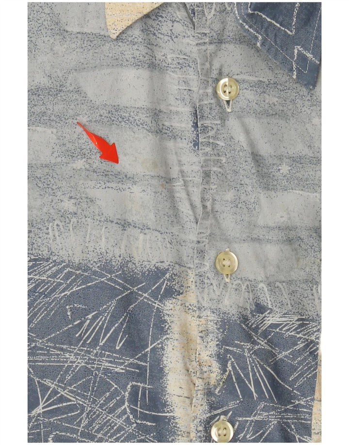 RAYBEST Kortærmet Herreskjorte Medium Blue Geometric