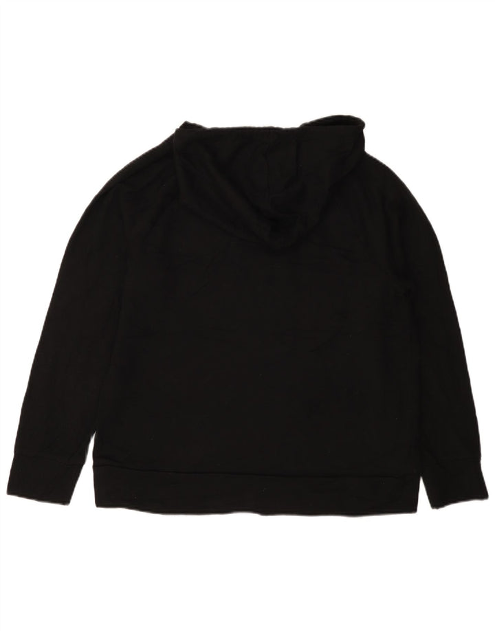 Eddie Bauer Dame Loose Fit Hoodie Jumper UK 14 Medium Sort Polyester