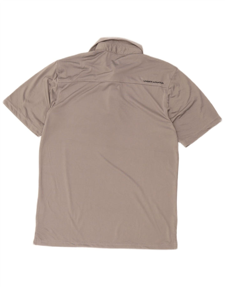 Under Armour Herre Heat Gear Polo Shirt Medium Grey Polyester